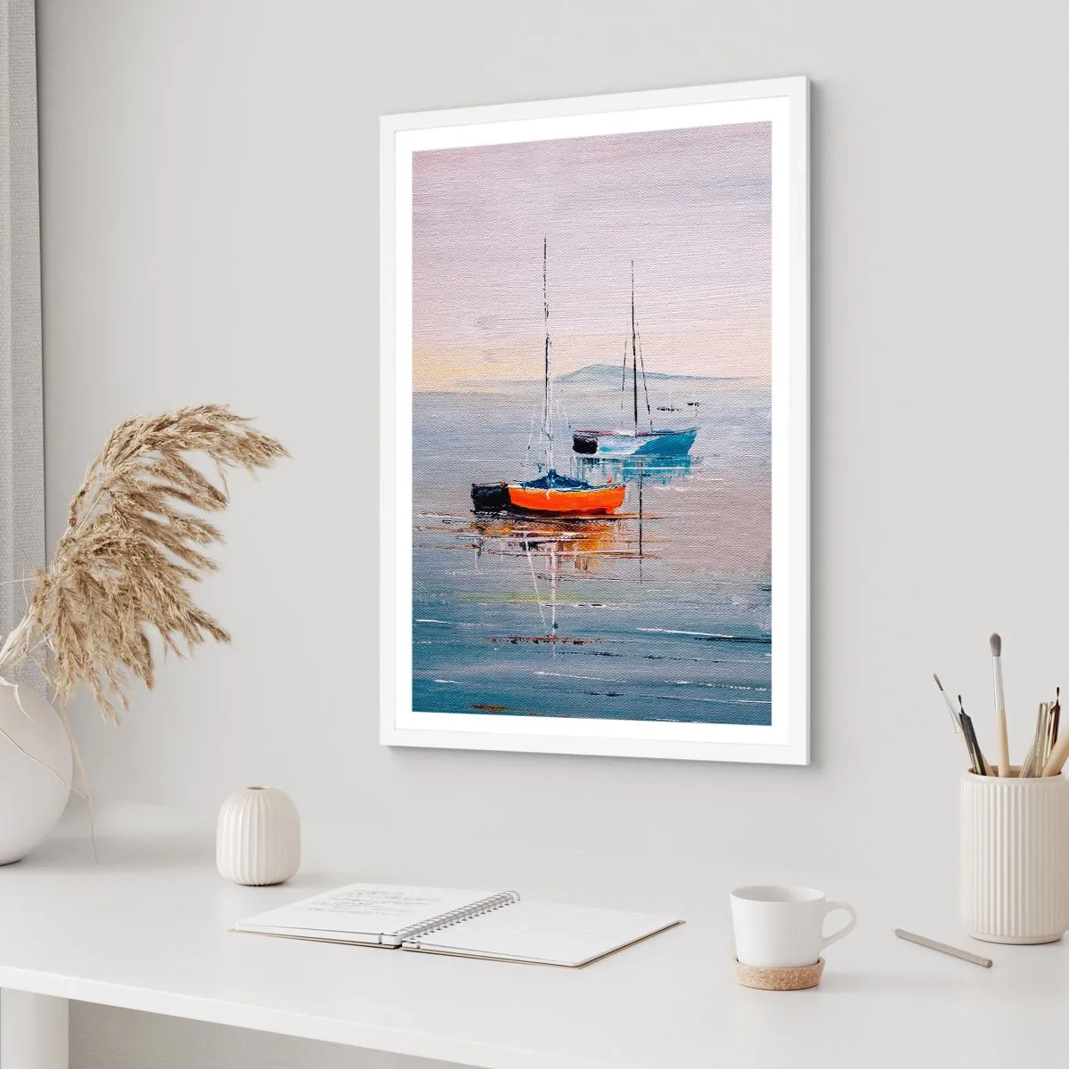 Affiche dans un cadre blanc - Poster - Un repos bien mérité - 40x50 cm