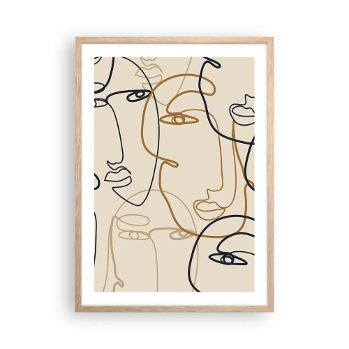 Affiche dans un chêne clair - Poster - Portrait multiplié - 50x70 cm