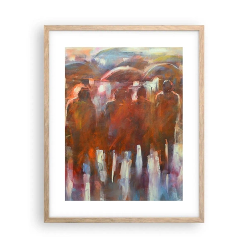Affiche dans un chêne clair - Poster - Identiques sous la pluie et dans le brouillard - 40x50 cm