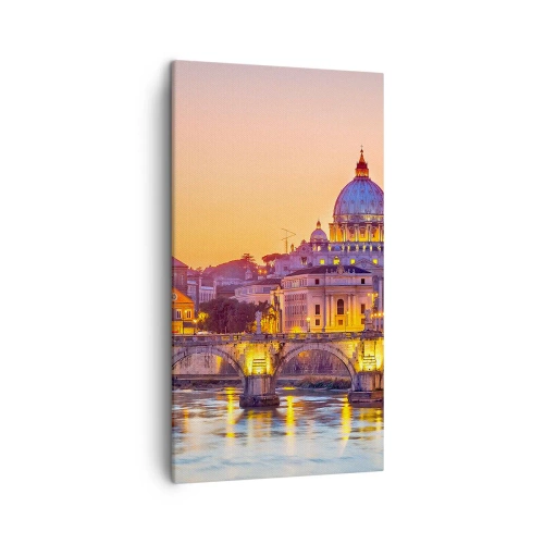 Impression sur toile - Image sur toile - Coucher de soleil sur la ville éternelle - 45x80 cm