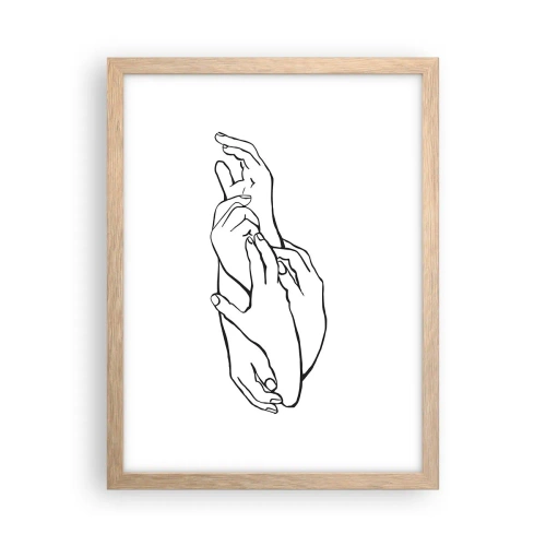 Affiche dans un chêne clair - Poster - Bon contact - 30x40 cm