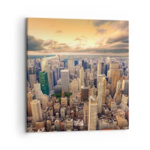 Impression sur toile - Image sur toile - Métropole dorée - 70x70 cm