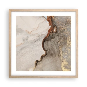 Affiche dans un chêne clair - Poster - Aux frontières des couleurs - 50x50 cm