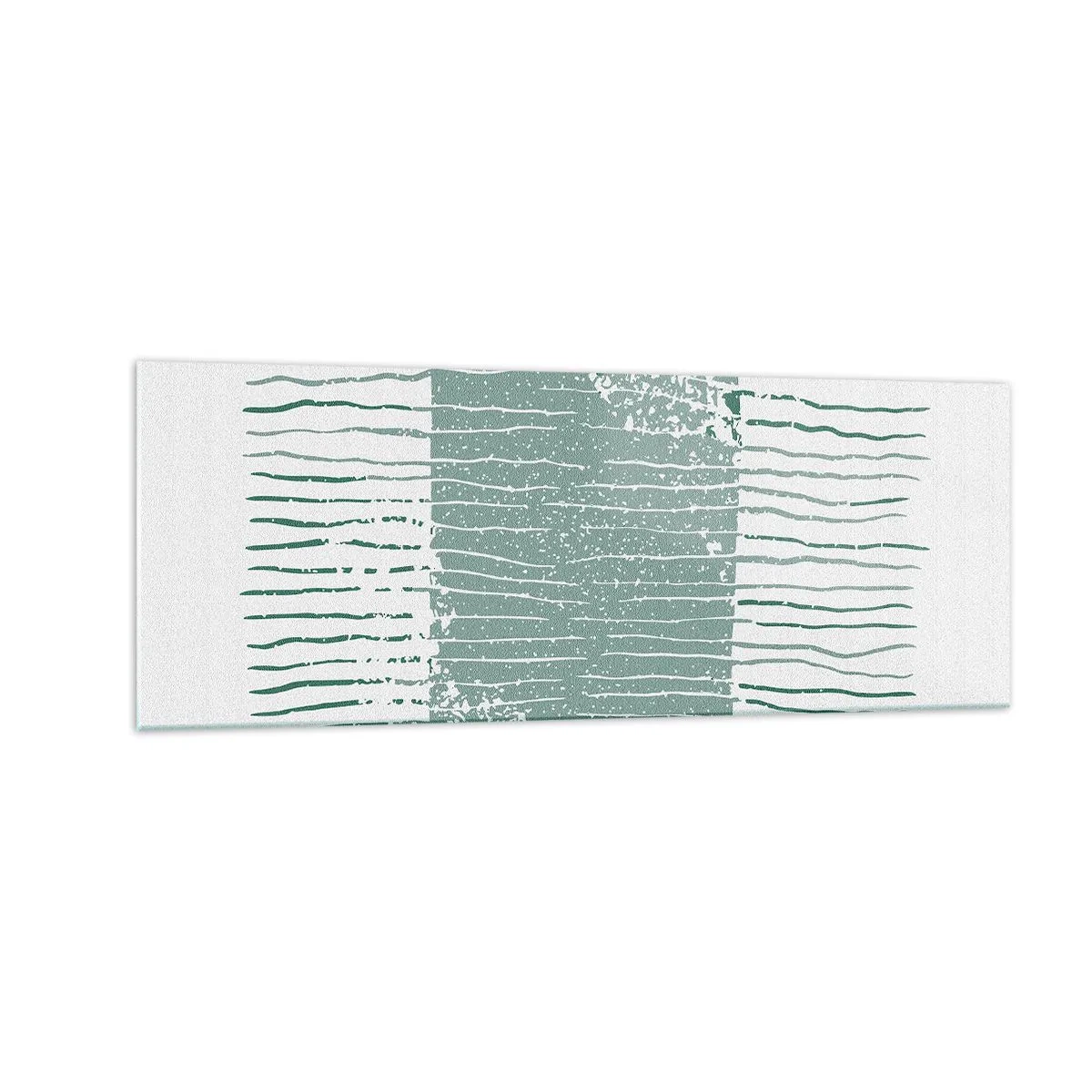 Impression sur verre - Image sur verre - Motif géométrique dans les tons vert mer et blanc - 140x50cm - Abstraction de la mer - Décoration murale moderne pour le salon et la chambre ARTTOR