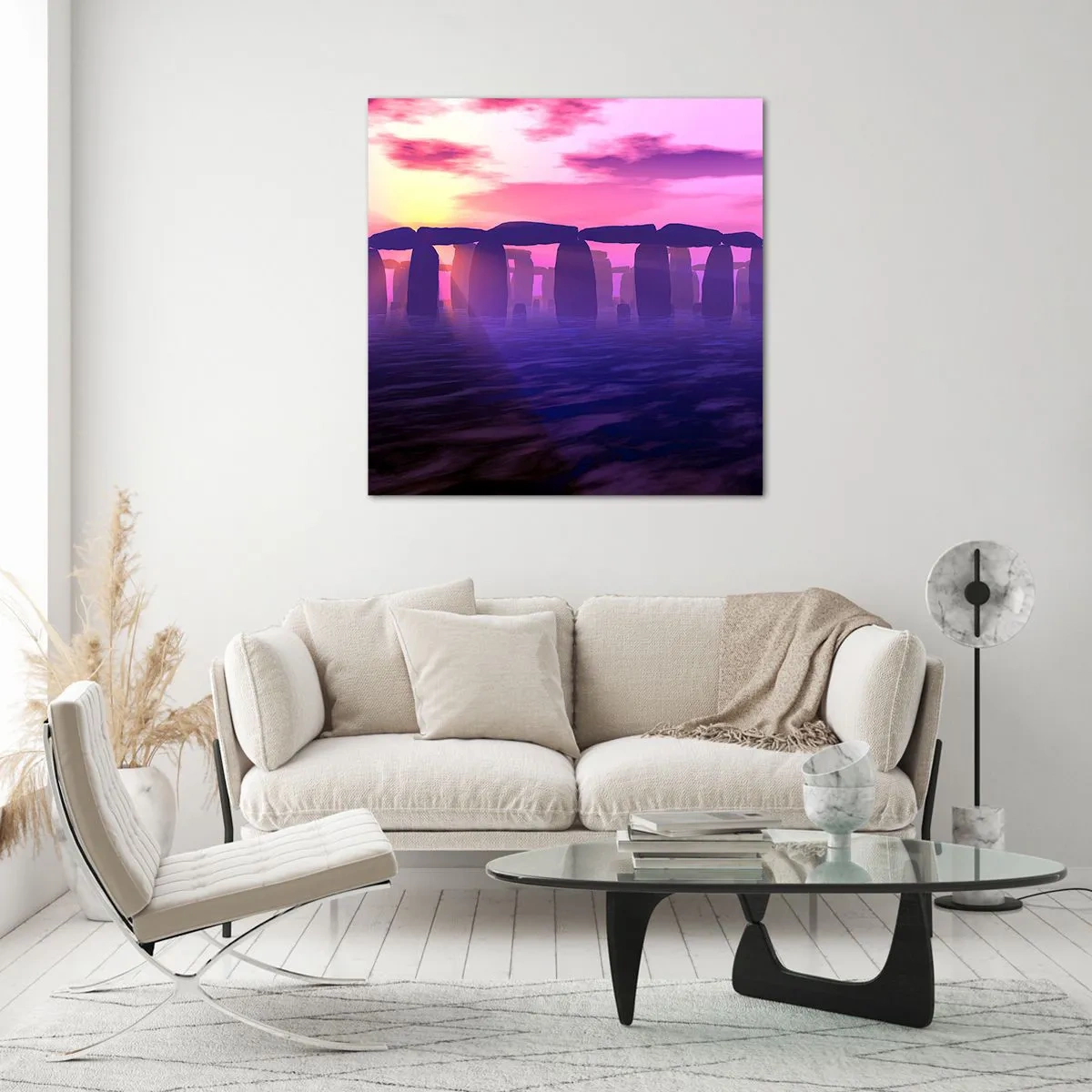 Impression sur verre - Image sur verre - Mystère à l'aube dans le brouillard - 50x50 cm