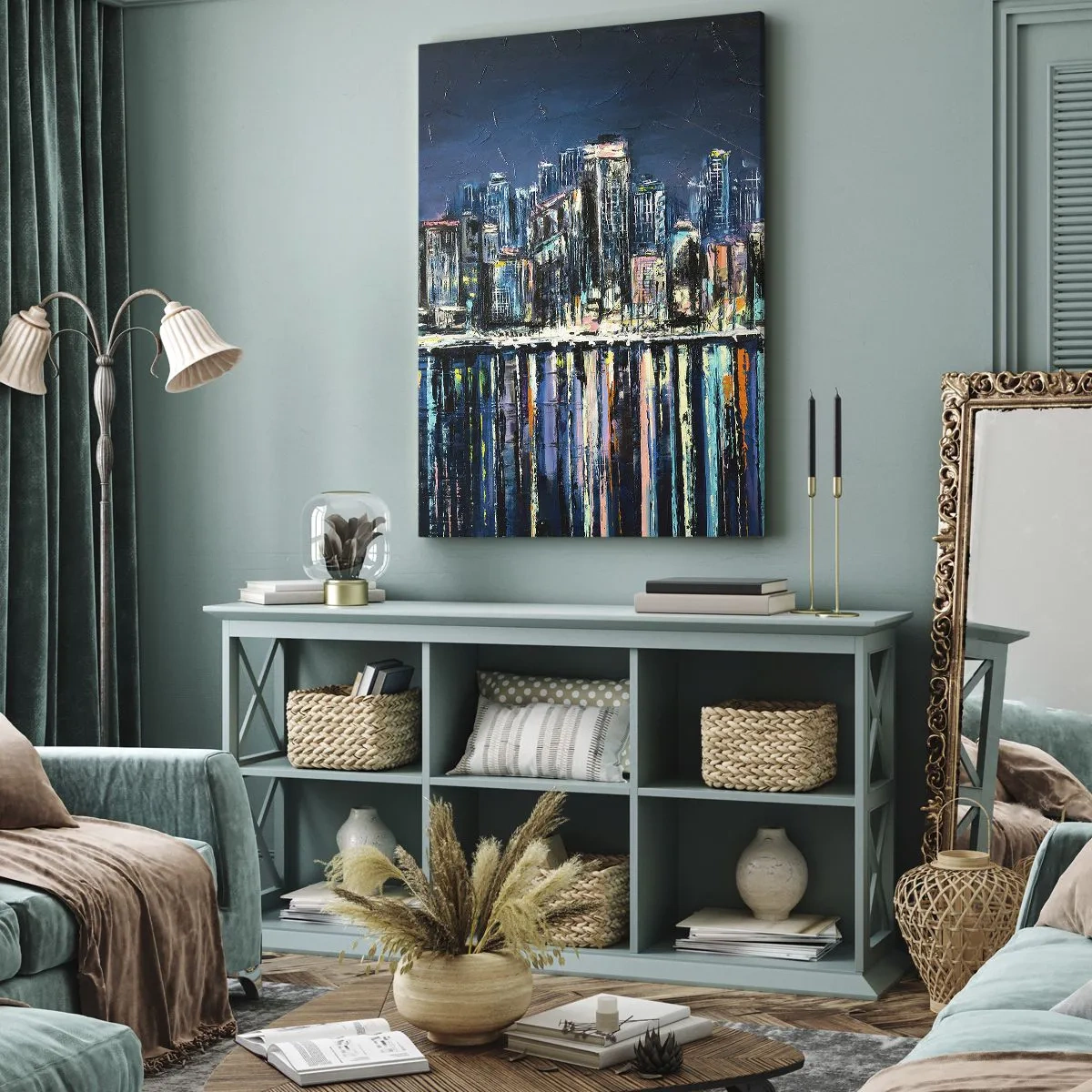 Impression sur toile - Image sur toile - Cascade de lumières - 55x100 cm