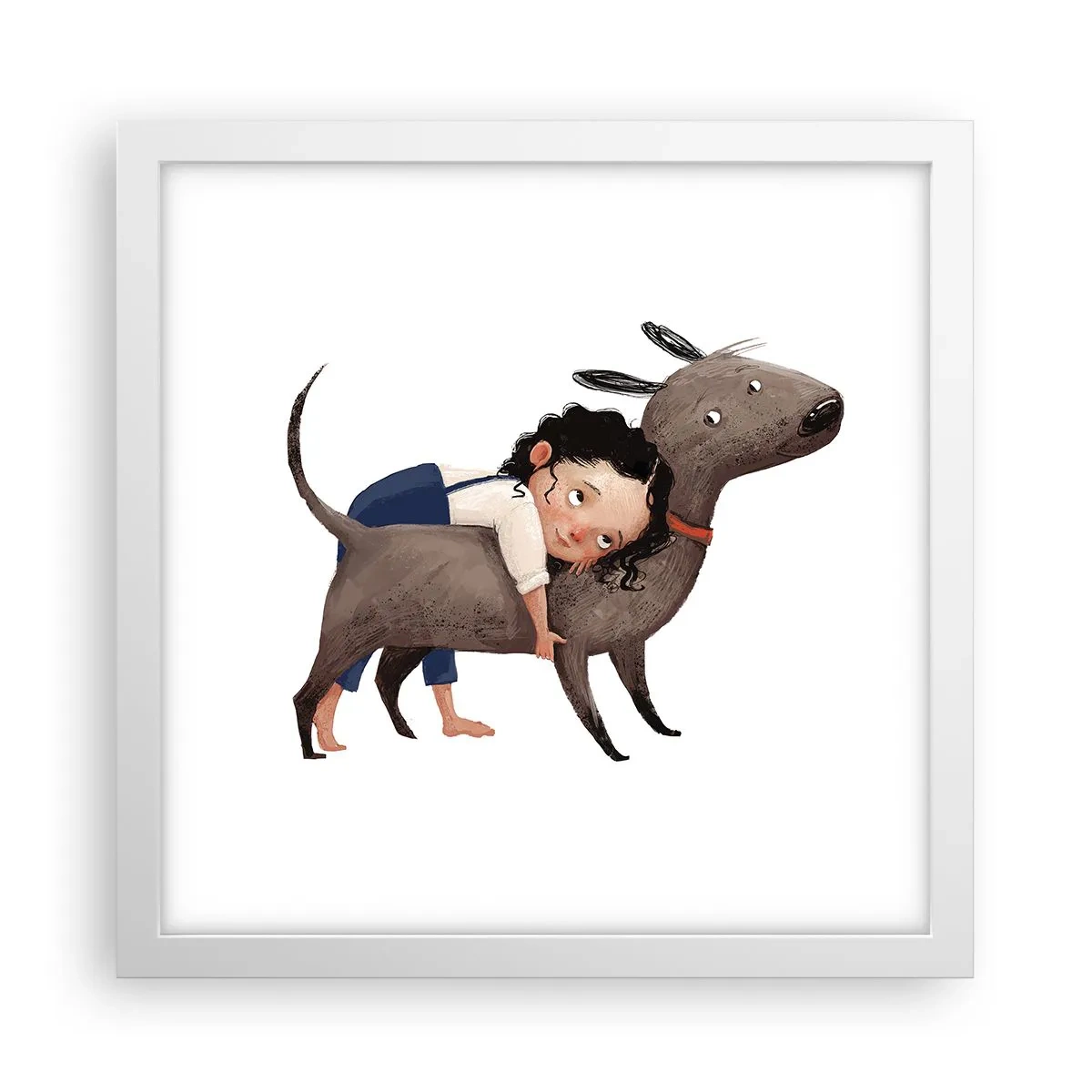 Affiche dans un cadre blanc - Poster - Les meilleurs amis - 30x30 cm