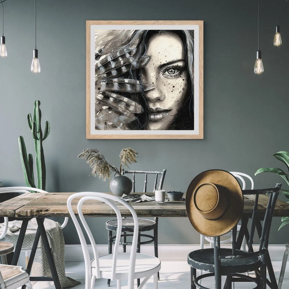 Affiche dans un chêne clair - Poster - Beauté sauvage - 30x30 cm