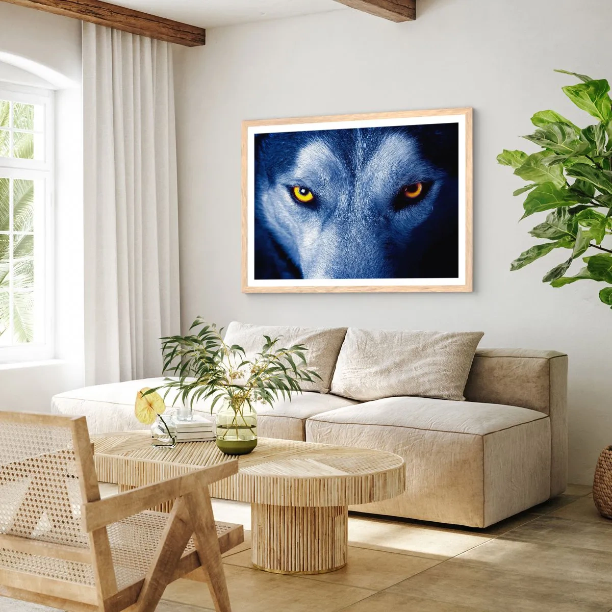 Affiche dans un chêne clair - Poster - Regars hypnotique - 70x50 cm