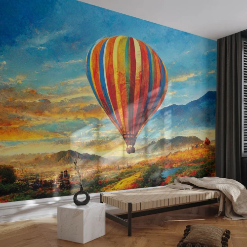 Papier Peint Photo Premium Canvas - Dans le silence on voit mieux - Ballon, Paysage, Nature - 200x140 cm