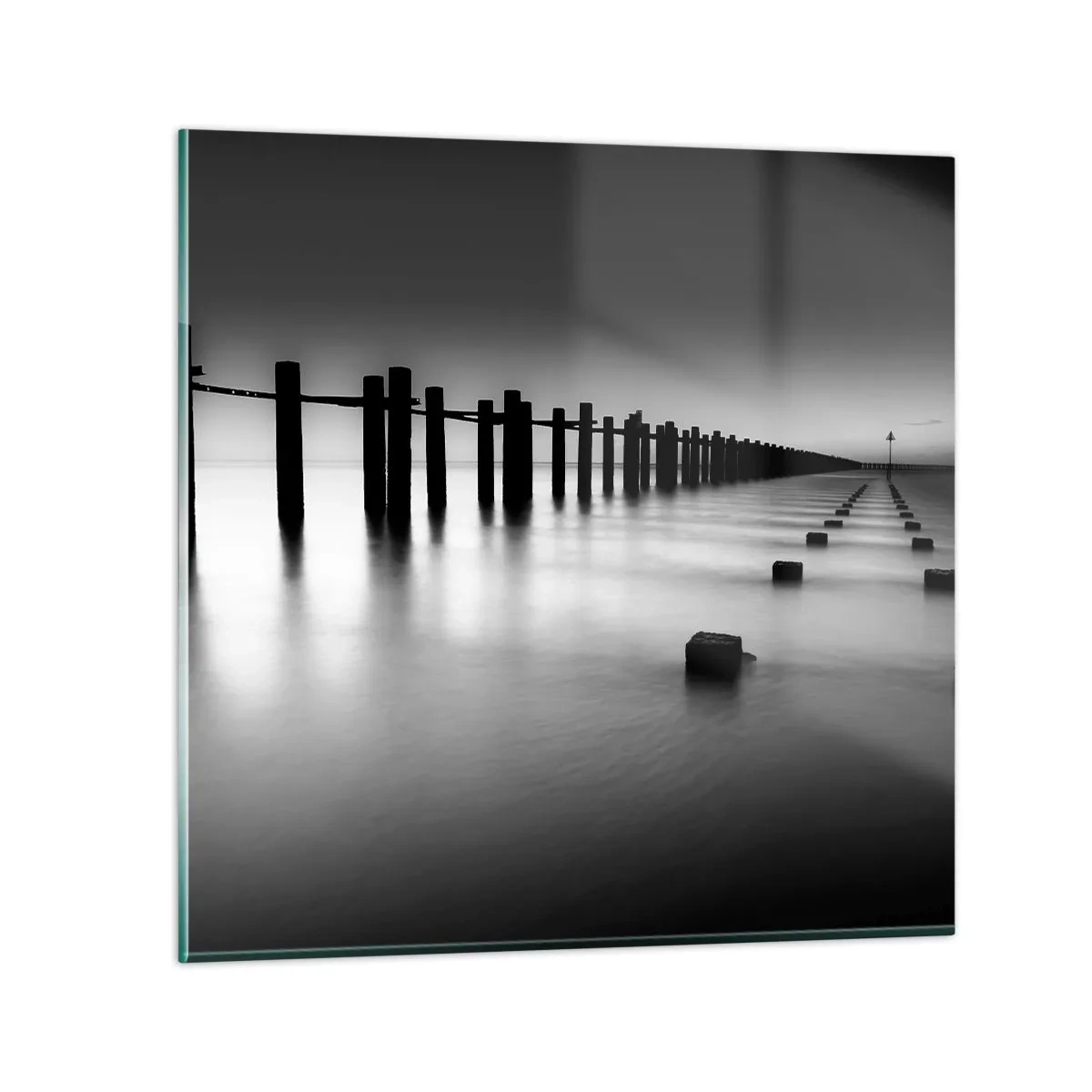 Impression sur verre - Image sur verre - Distance grise dans le brouillard - 70x70 cm