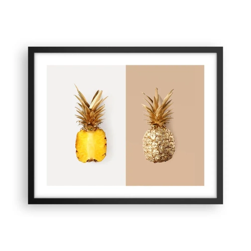 Affiche dans un cadre noir - Poster - Ananas pour nous - 50x40 cm