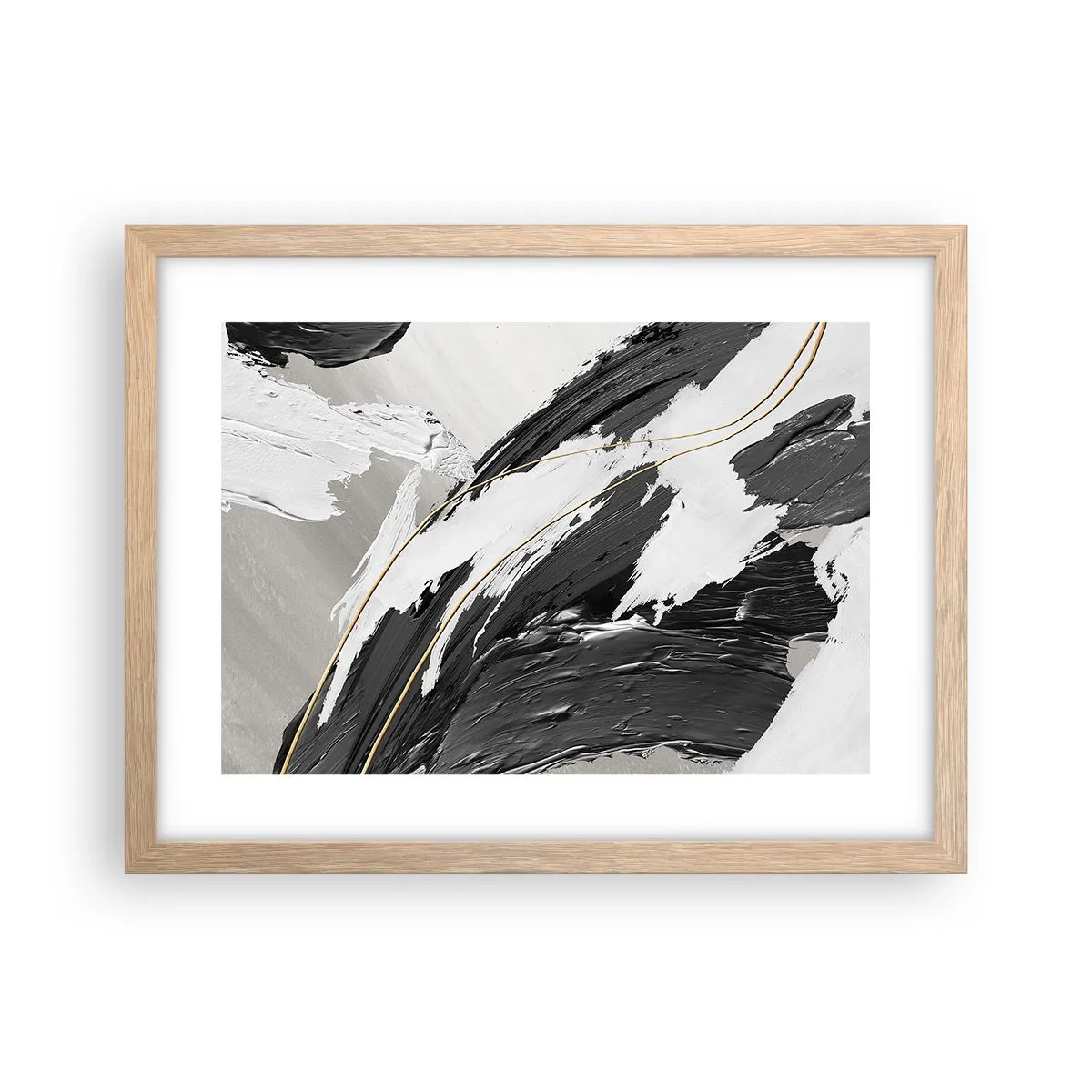 Affiche dans un chêne clair - Poster - L'abstraction à grande échelle - 40x30 cm