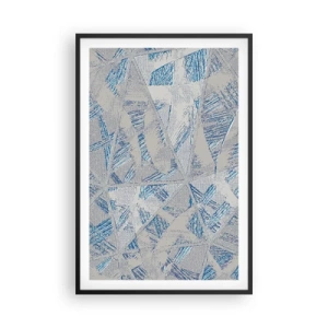 Affiche dans un cadre noir - Poster - Dans un labyrinthe bleu-gris - 61x91 cm