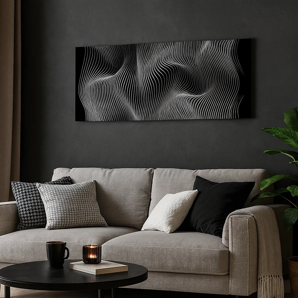 Impression sur toile - Image sur toile - Danse de lumière dans l'espace - 30x30 cm