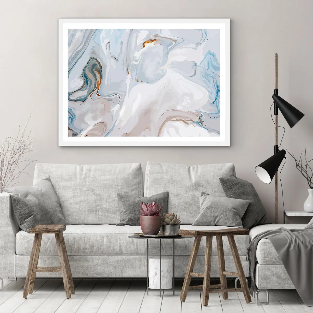 Affiche dans un cadre blanc - Poster - Blanc surélevé - 50x40 cm