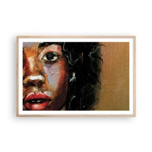 Affiche dans un chêne clair - Poster - Noir et brillant - 91x61 cm