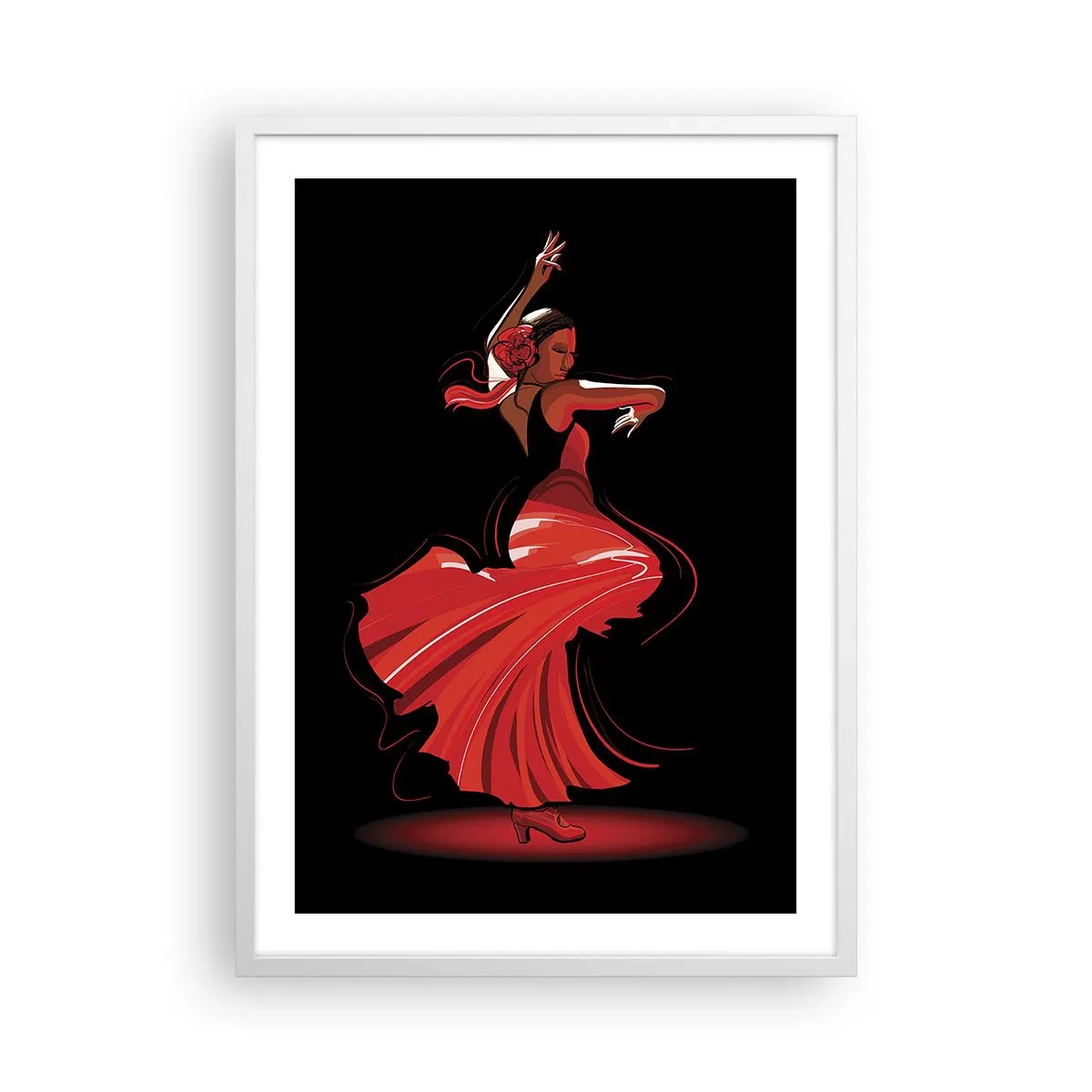 Affiche dans un cadre blanc - Poster - L'esprit fougueux du flamenco - 50x70 cm