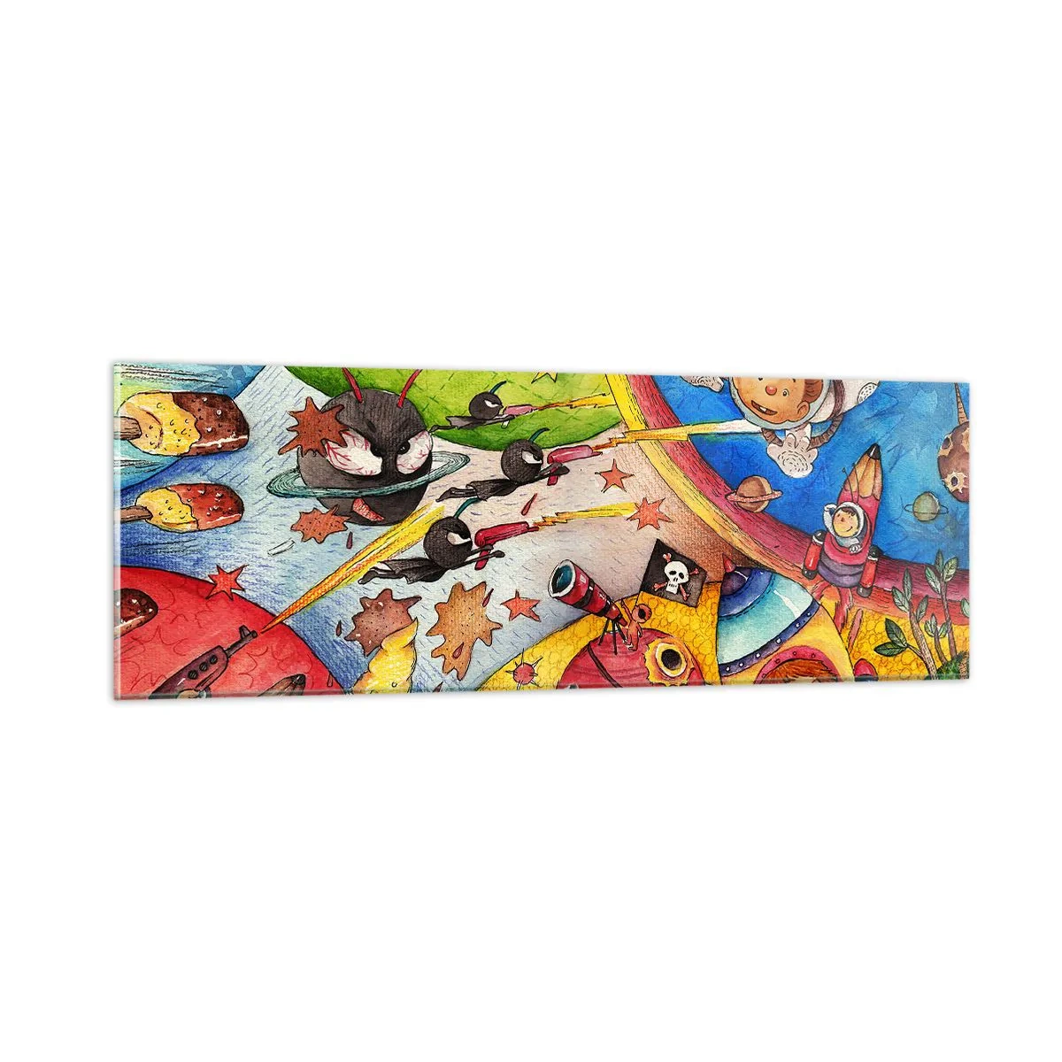 Impression sur verre - Image sur verre - Grande aventure spatiale - 90x30 cm