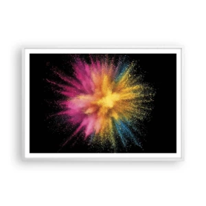 Affiche dans un cadre blanc - Poster - Origine des couleurs - 100x70 cm