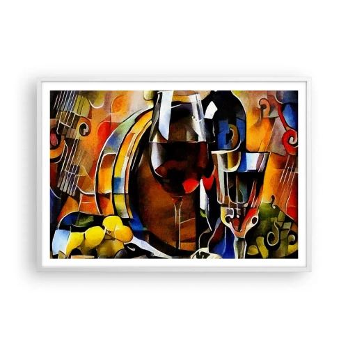 Affiche dans un cadre blanc - Poster - Et le monde prend des couleurs - 100x70 cm