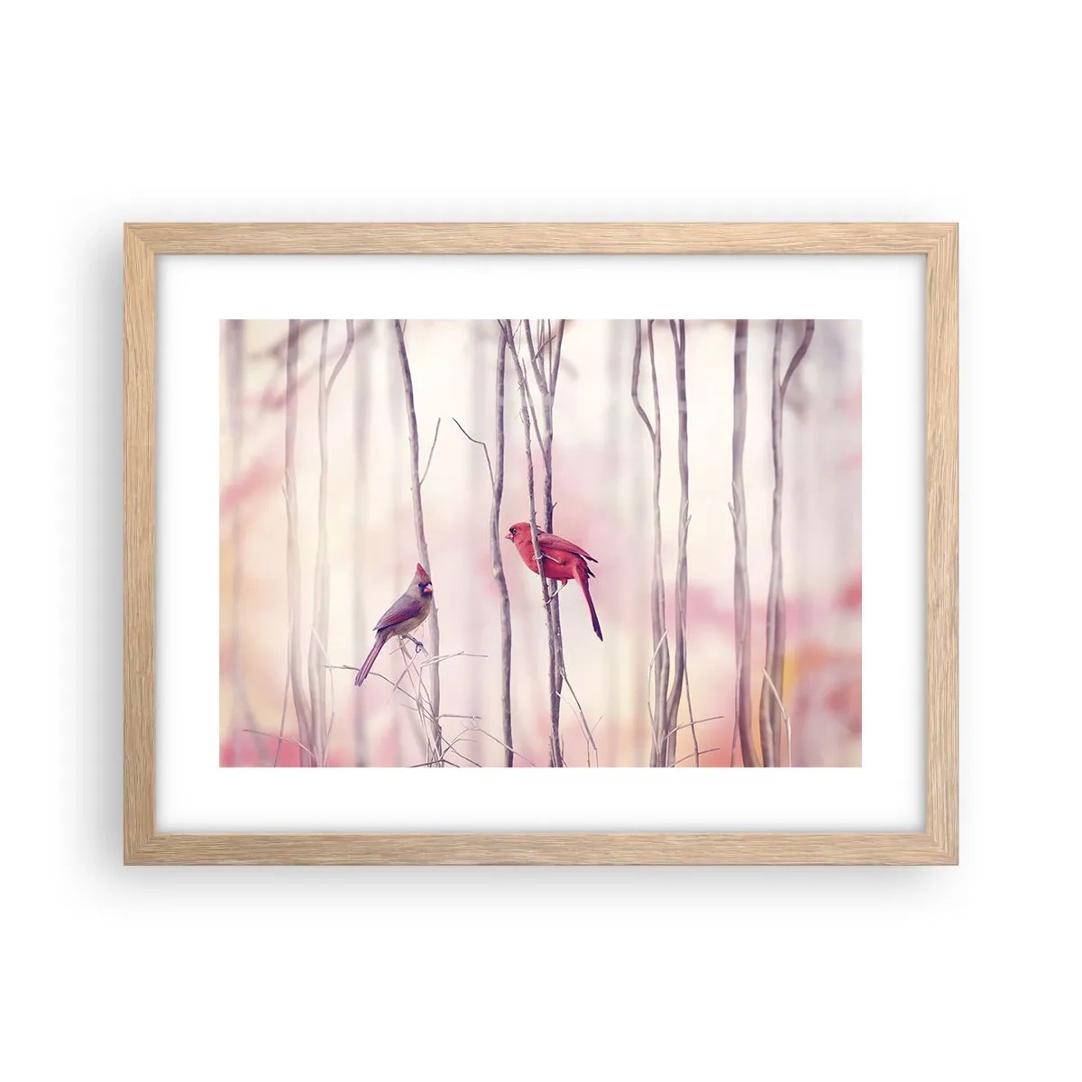 Affiche dans un chêne clair - Poster - Conte de la forêt rose - 40x30 cm