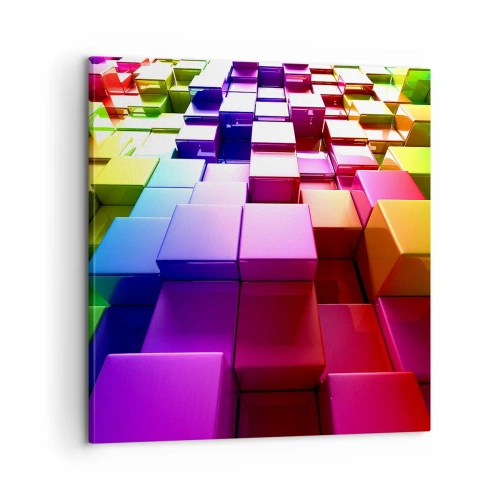 Impression sur toile - Image sur toile - Collaboration Op art dans une équipe - 60x60 cm