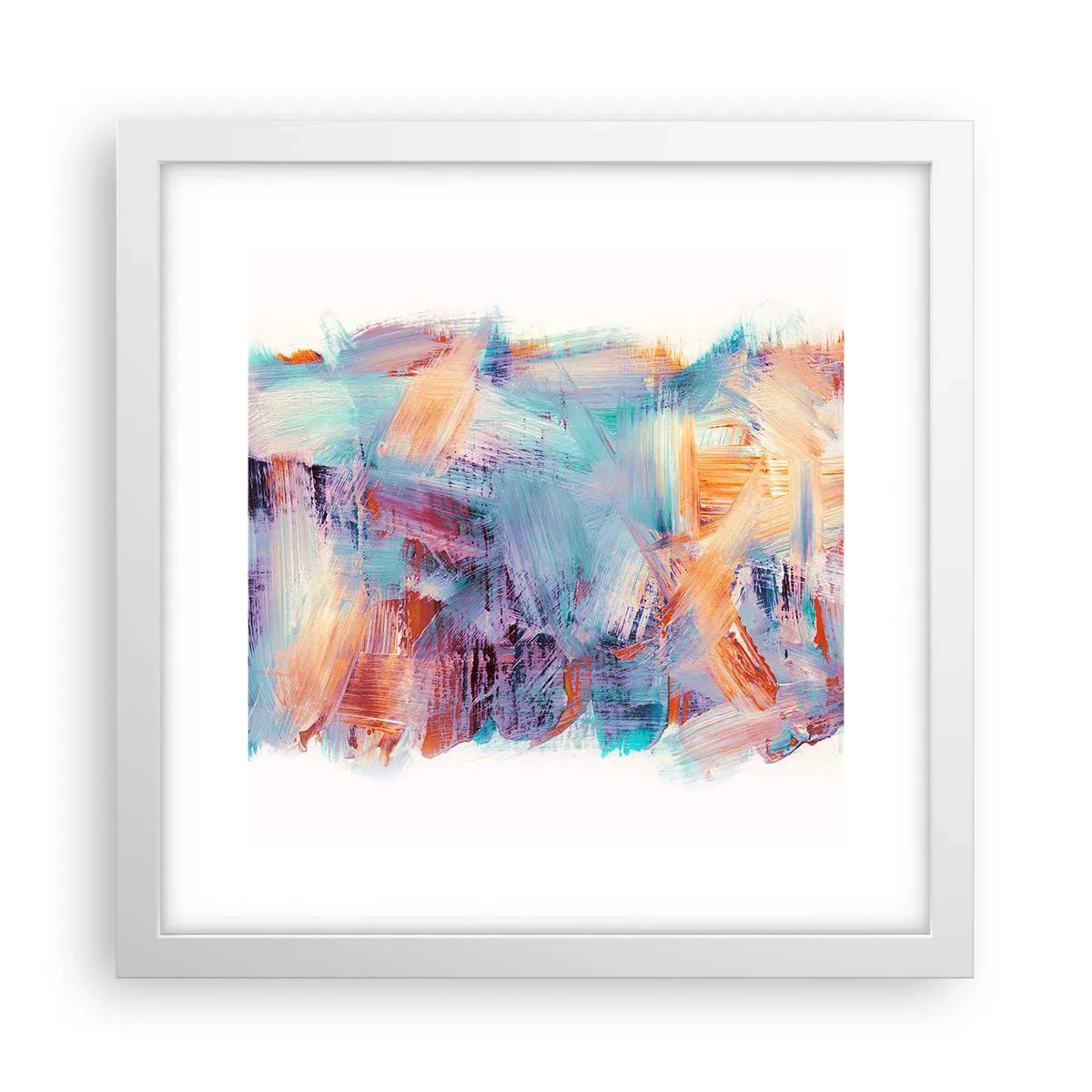 Affiche dans un cadre blanc - Poster - Un désordre coloré - 30x30 cm