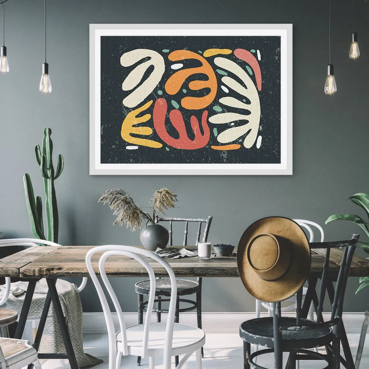 Affiche dans un cadre blanc - Poster - Composition – Je suis sur le point de t'attraper - 91x61 cm