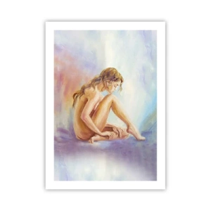 Affiche - Poster - Une femme perdue dans ses pensées sur un fond pastel - 50x70cm - Acte de jeunesse - Décoration murale moderne pour le salon et la chambre ARTTOR