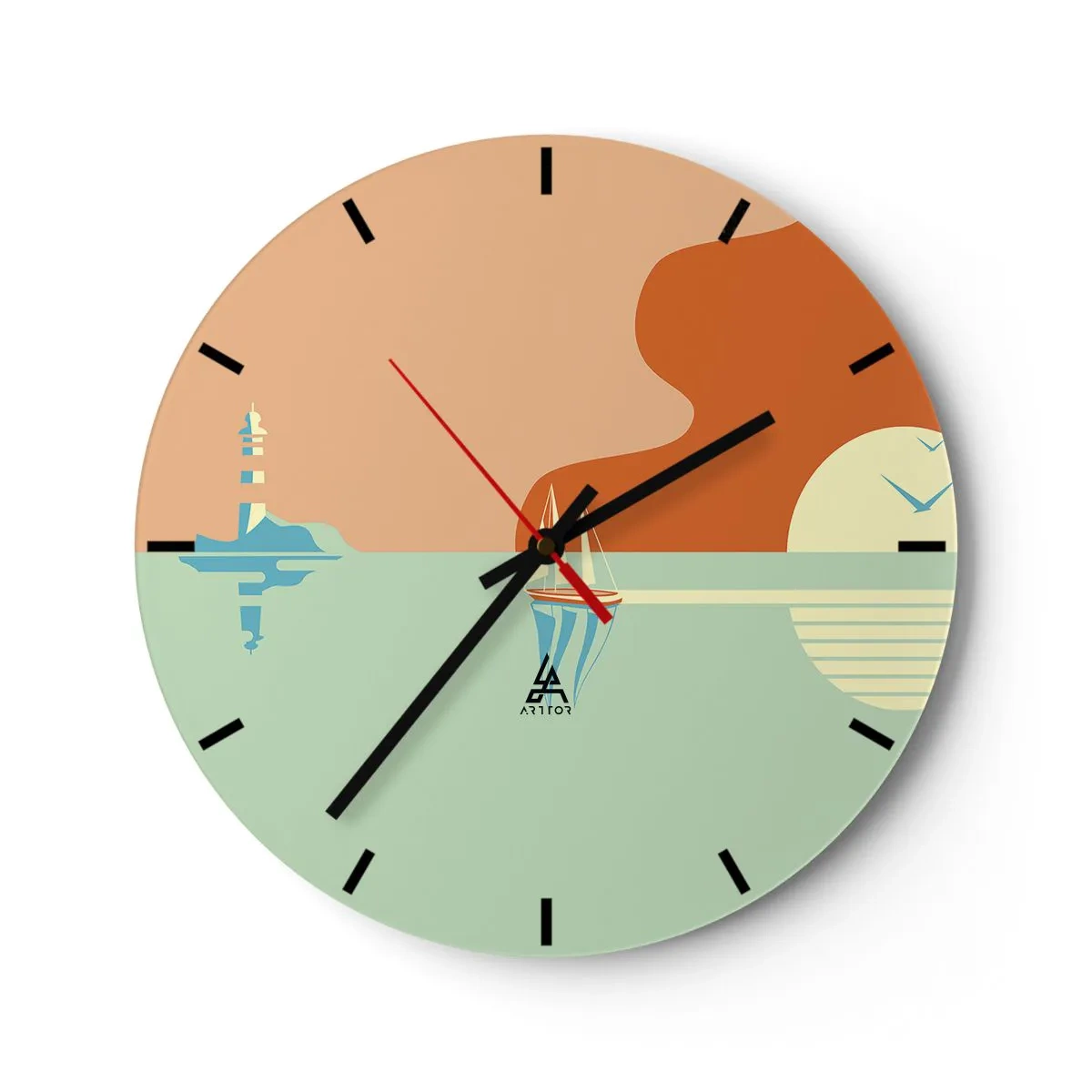 Horloge murale - Pendule murale - Paysage idéal de la mer - 40x40 cm