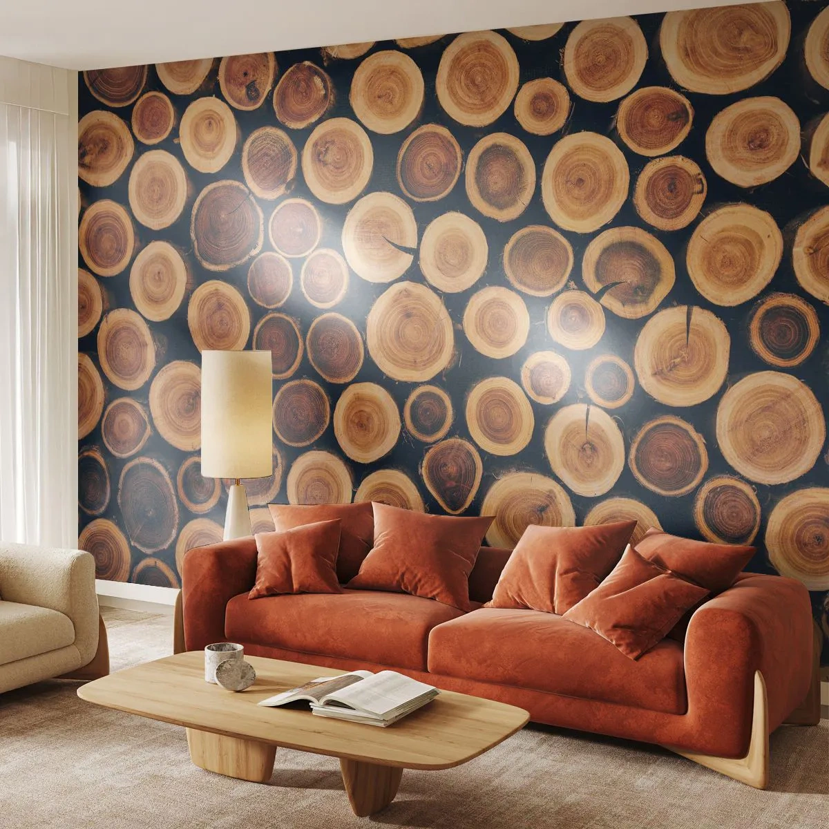 Papier Peint Photo Premium Canvas - Modèle réalisé à partir de sections transversales de bûches de bois - 100x70cm - Quel âge je semble avoir ? - Décoration murale moderne pour le salon et la chambre ARTTOR