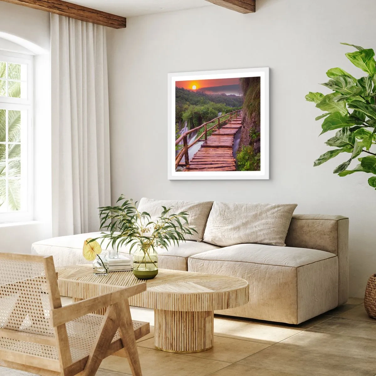 Affiche dans un cadre blanc - Poster - La beauté au-delà de la croyance - 40x40 cm