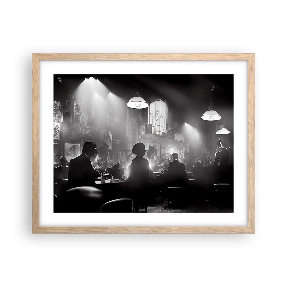 Affiche dans un chêne clair - Poster - Dans une ambiance jazz - 50x40 cm
