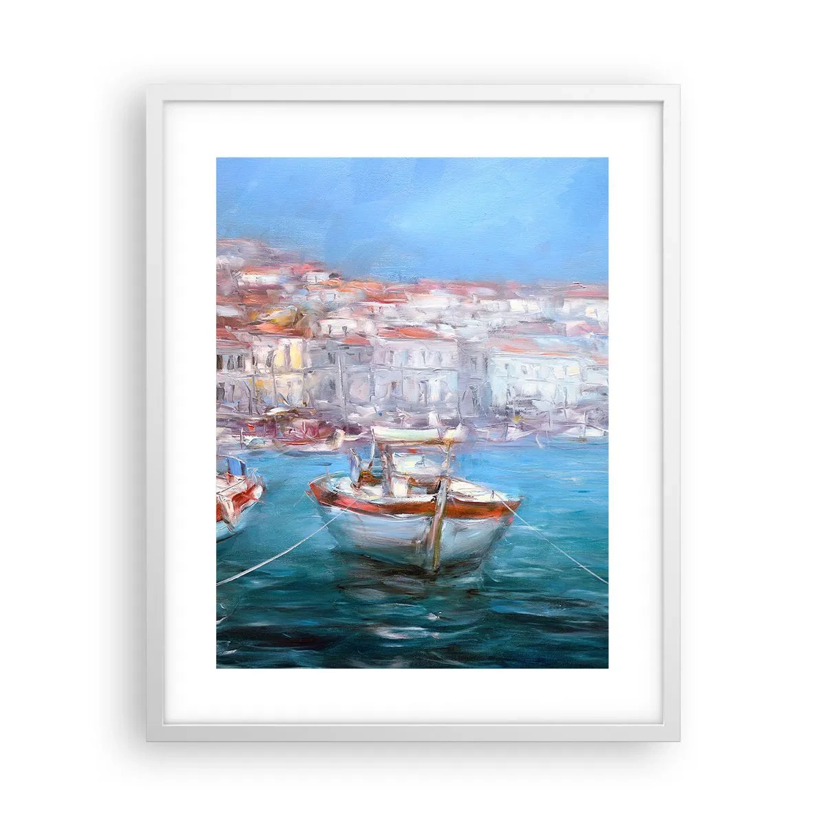 Affiche dans un cadre blanc - Poster - Baie italienne - 40x50 cm