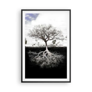 Affiche dans un cadre noir - Poster - Découvrir la nature du monde - 61x91 cm