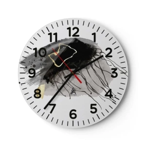 Horloge murale - Pendule murale - En noir et en or - 30x30 cm