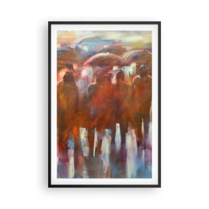 Affiche dans un cadre noir - Poster - Identiques sous la pluie et dans le brouillard - 61x91 cm