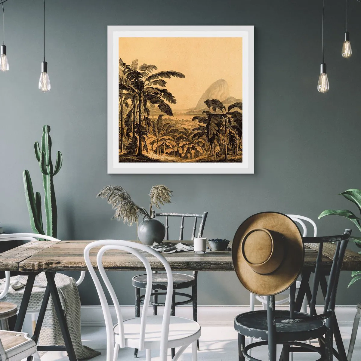 Affiche dans un cadre blanc - Poster - Dans un climat colonial - 30x30 cm