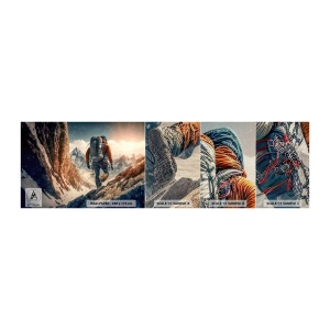 Échantillon de Papier Peint Premium Canvas - Guerrier solitaire - Alpes, Escalade, Montagnes - 100x30 cm