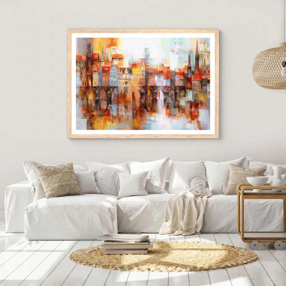 Affiche dans un chêne clair - Poster - C'est aussi beau sous le pont - 100x70 cm