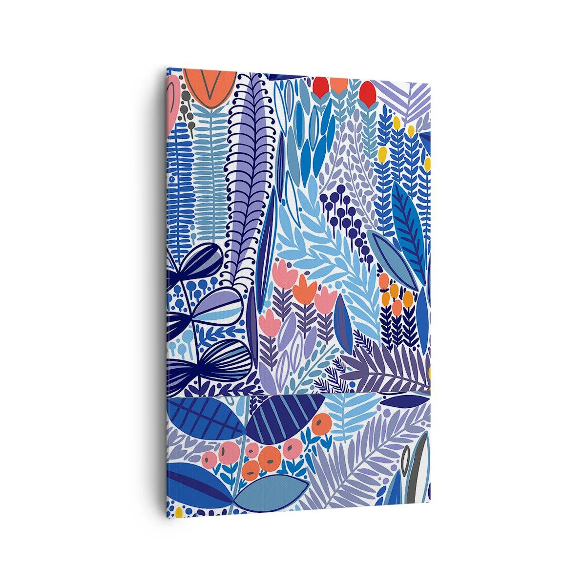 Impression sur toile - Image sur toile - Un motif végétal coloré dans un style graphique moderne - 80x120cm - Jardin hawaïen - Décoration murale moderne pour le salon et la chambre ARTTOR