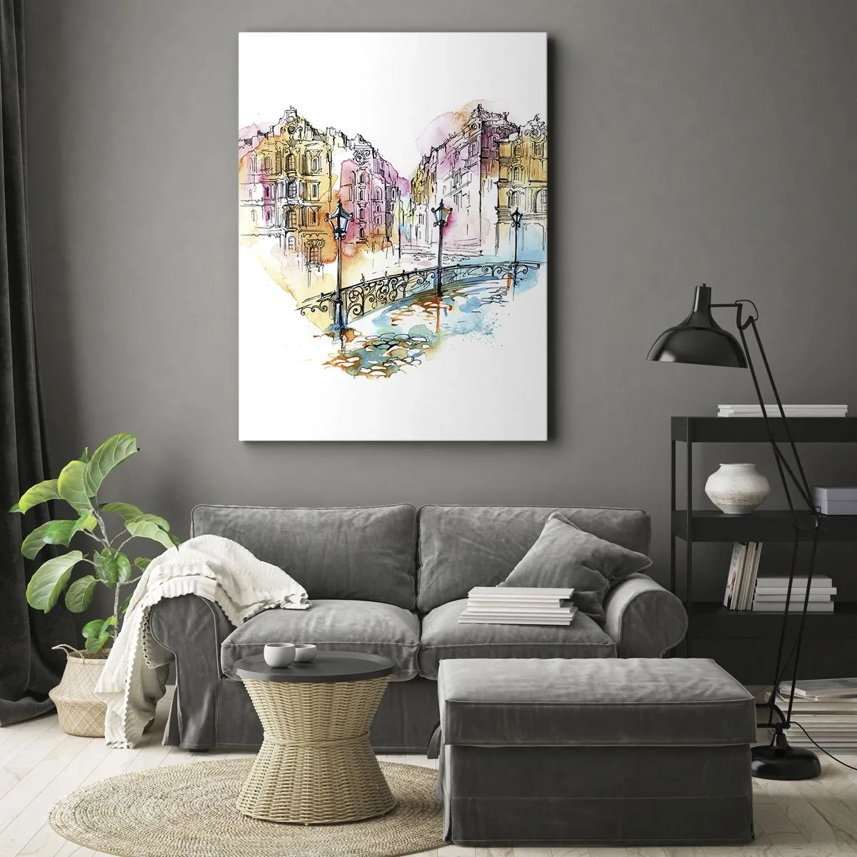 Impression sur toile - Image sur toile - Le coeur de la ville - 45x80 cm