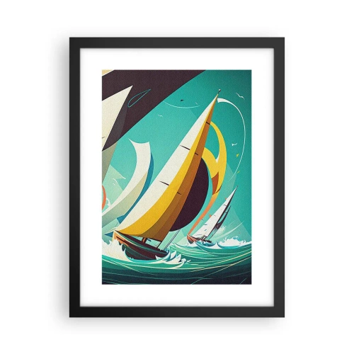 Affiche dans un cadre noir - Poster - Bonne chance avec les éléments - 30x40 cm