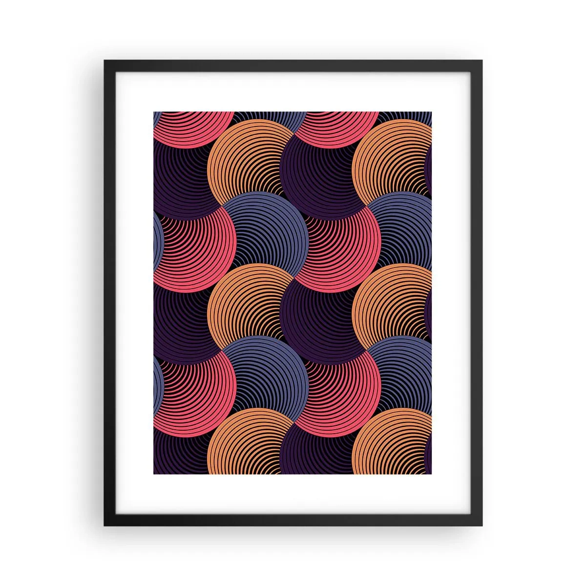 Affiche dans un cadre noir - Poster - Dans un rythme circulaire - 40x50 cm