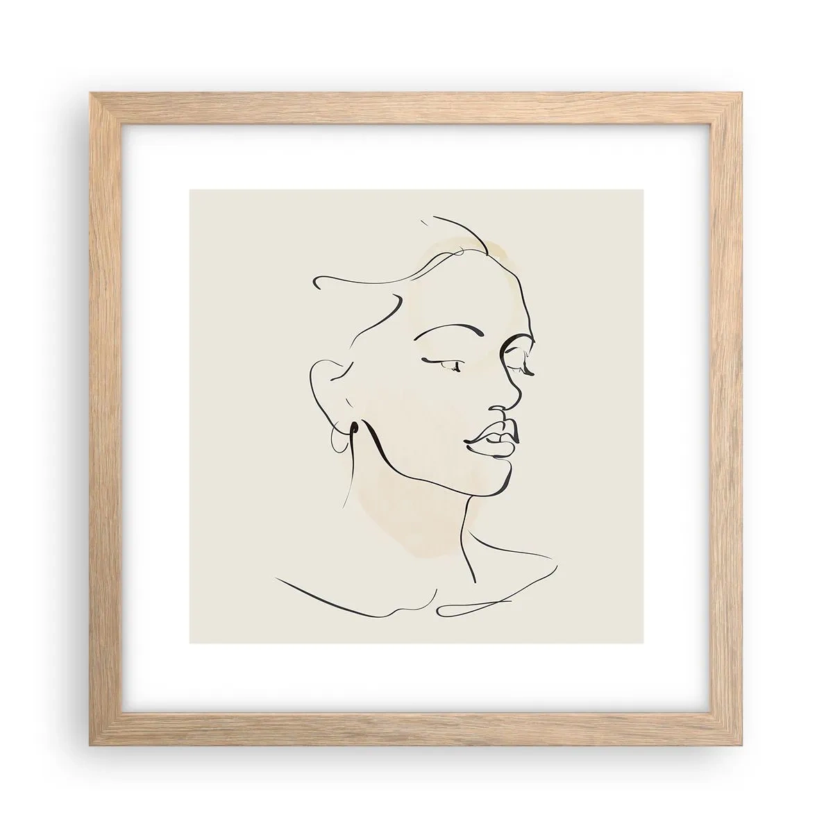 Affiche dans un chêne clair - Poster - Une ligne certaine - 30x30 cm