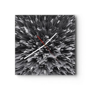 Horloge murale - Pendule murale - Structure abstraite en nuances de gris - 30x30cm - Ça ne peut pas être plus dur que ça - Décoration murale moderne pour le salon et la chambre ARTTOR