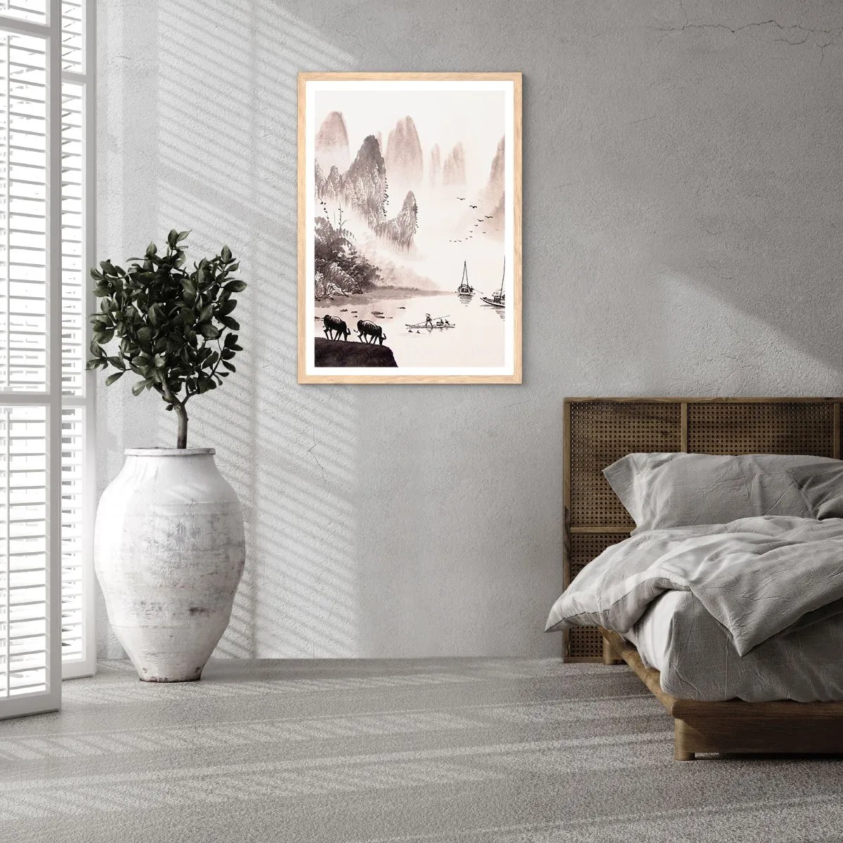 Affiche dans un chêne clair - Poster - Le quotidien exotique de l'Orient - 30x40 cm