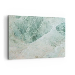 Impression sur toile - Image sur toile - Marbre vert aux délicates veines blanches - 100x70cm - La noble froideur de la pierre - Décoration murale moderne pour le salon et la chambre ARTTOR