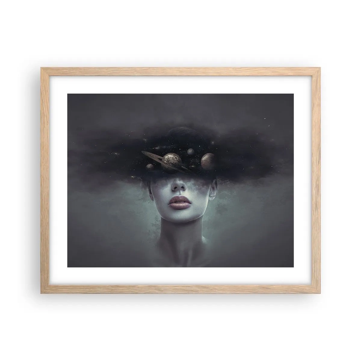 Affiche dans un chêne clair - Poster - Et les planètes deviennent folles... - 50x40 cm